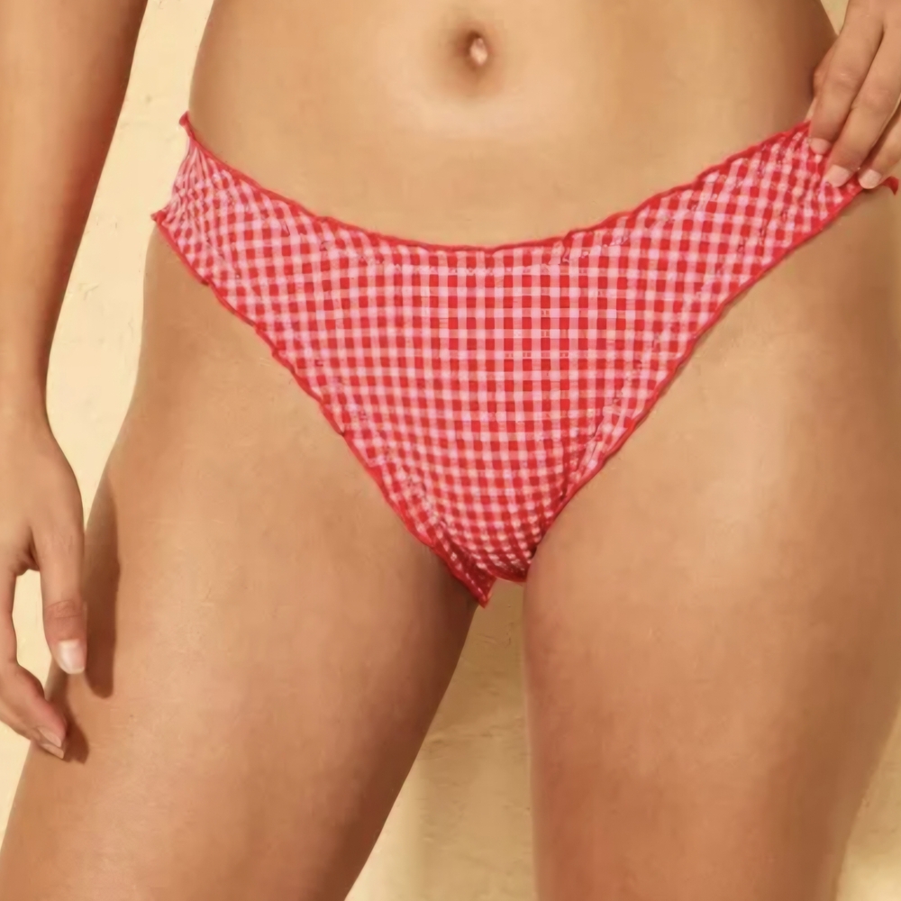 wild fable Red Gingham Bikini Bottom
